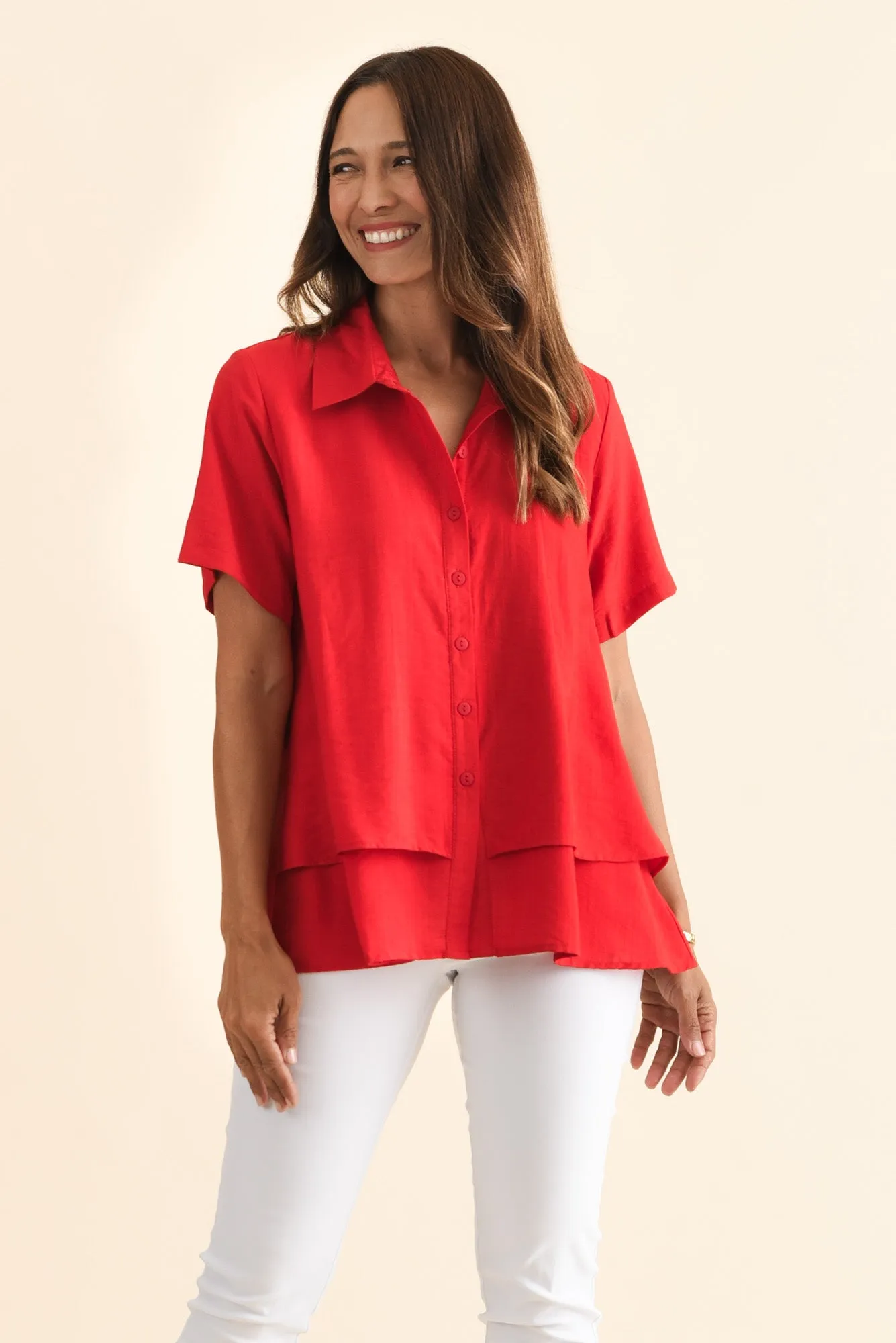 Ezra Red Layered Top sold by Blue Bungalow