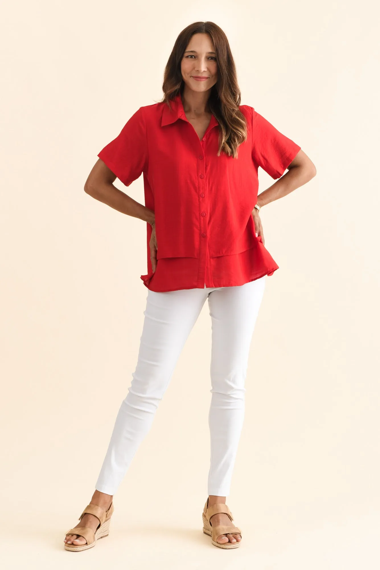Ezra Red Layered Top sold by Blue Bungalow product image thumbnail 2