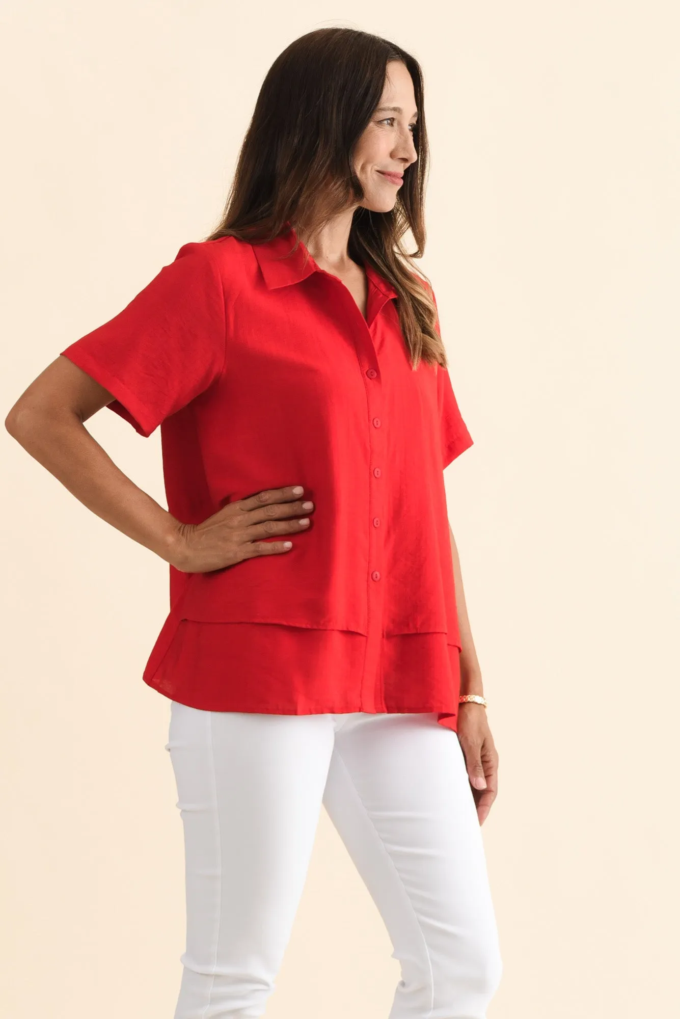 Ezra Red Layered Top sold by Blue Bungalow product image thumbnail 3