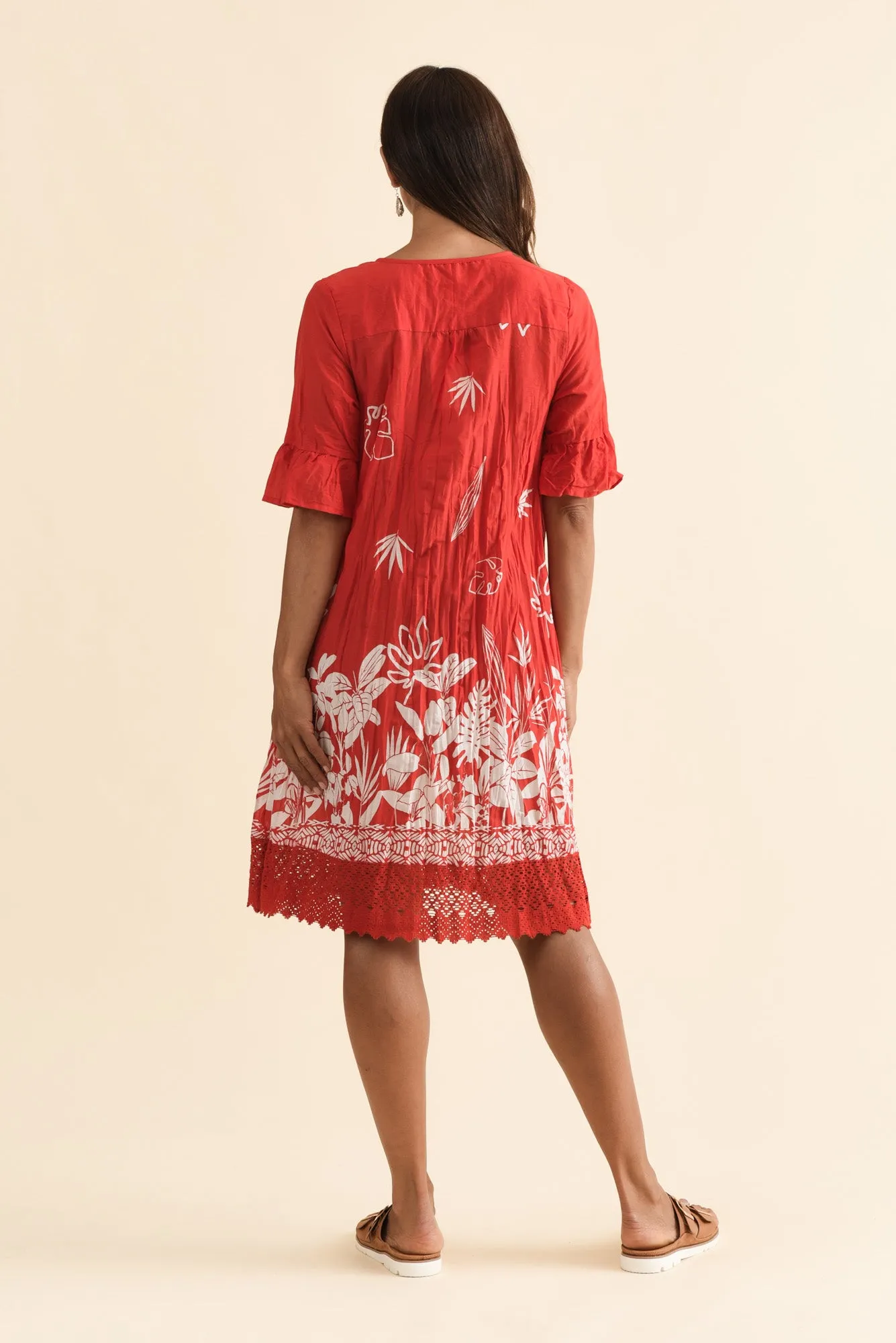 Cayman Red Botanical Cotton Tunic Dress sold by Blue Bungalow product image thumbnail 4