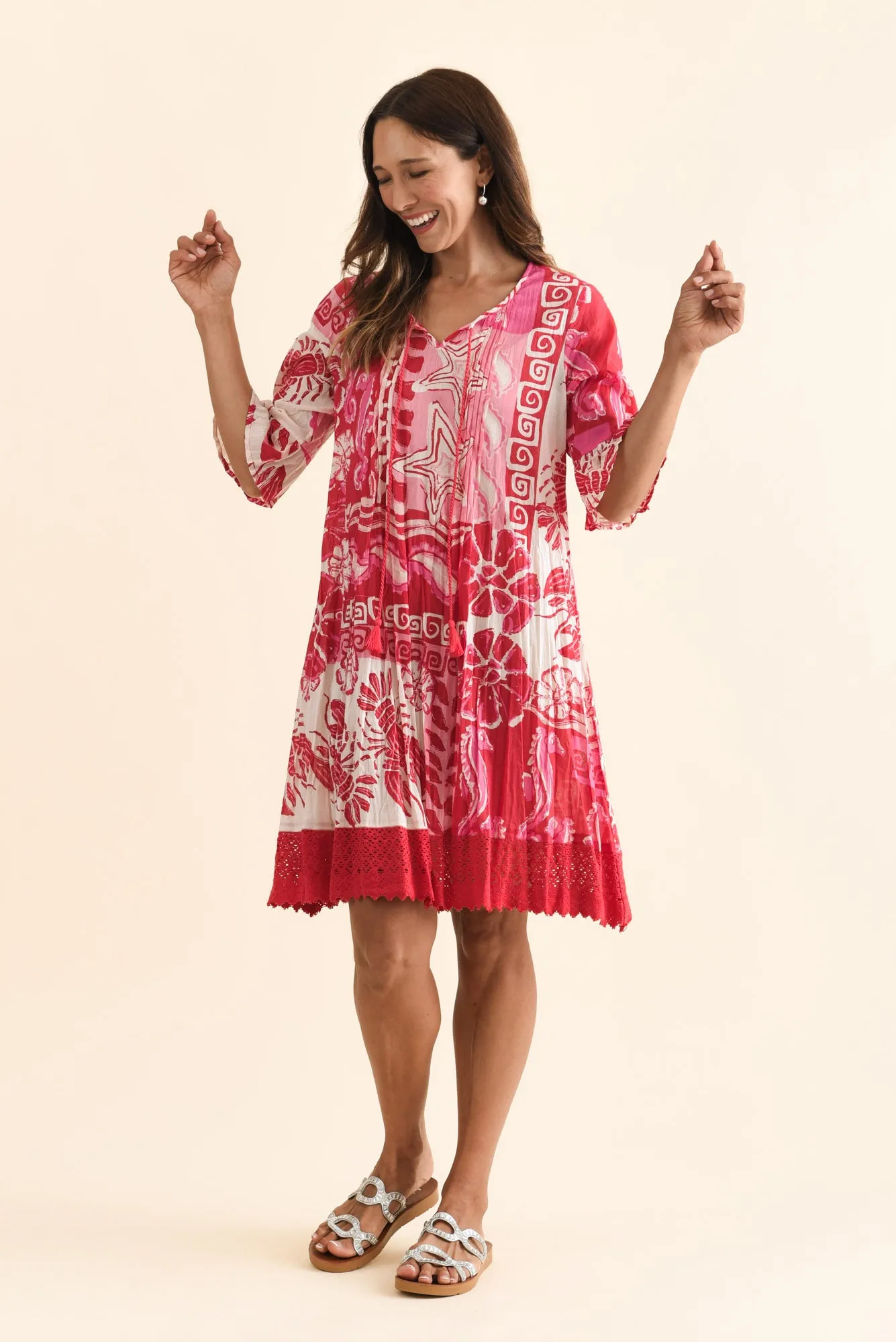 Cayman Red Sea Cotton Tunic Dress sold by Blue Bungalow product image thumbnail 2