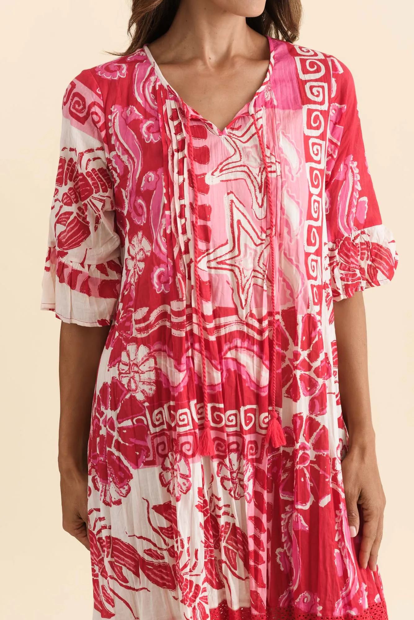 Cayman Red Sea Cotton Tunic Dress sold by Blue Bungalow product image thumbnail 5