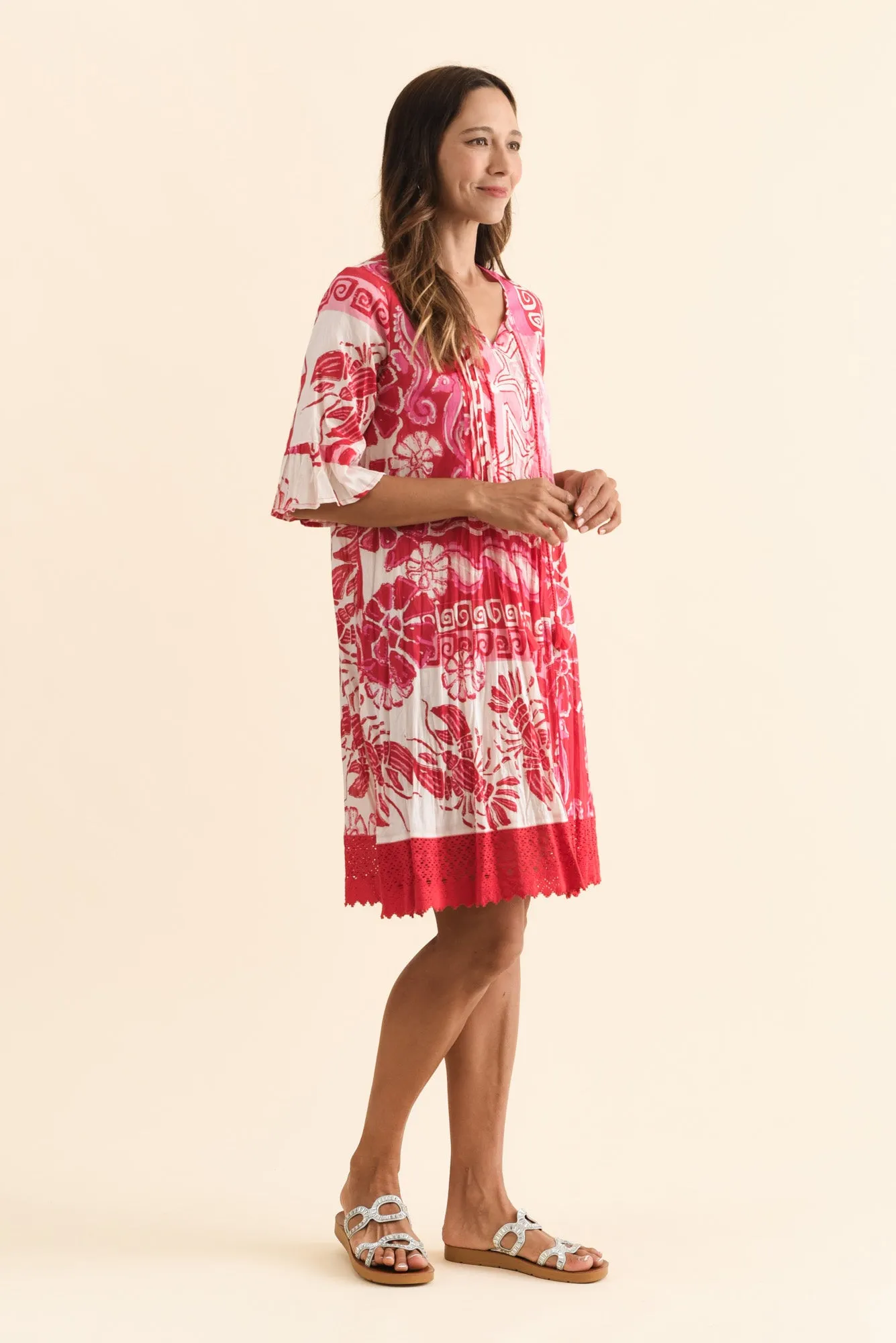 Cayman Red Sea Cotton Tunic Dress sold by Blue Bungalow product image thumbnail 3