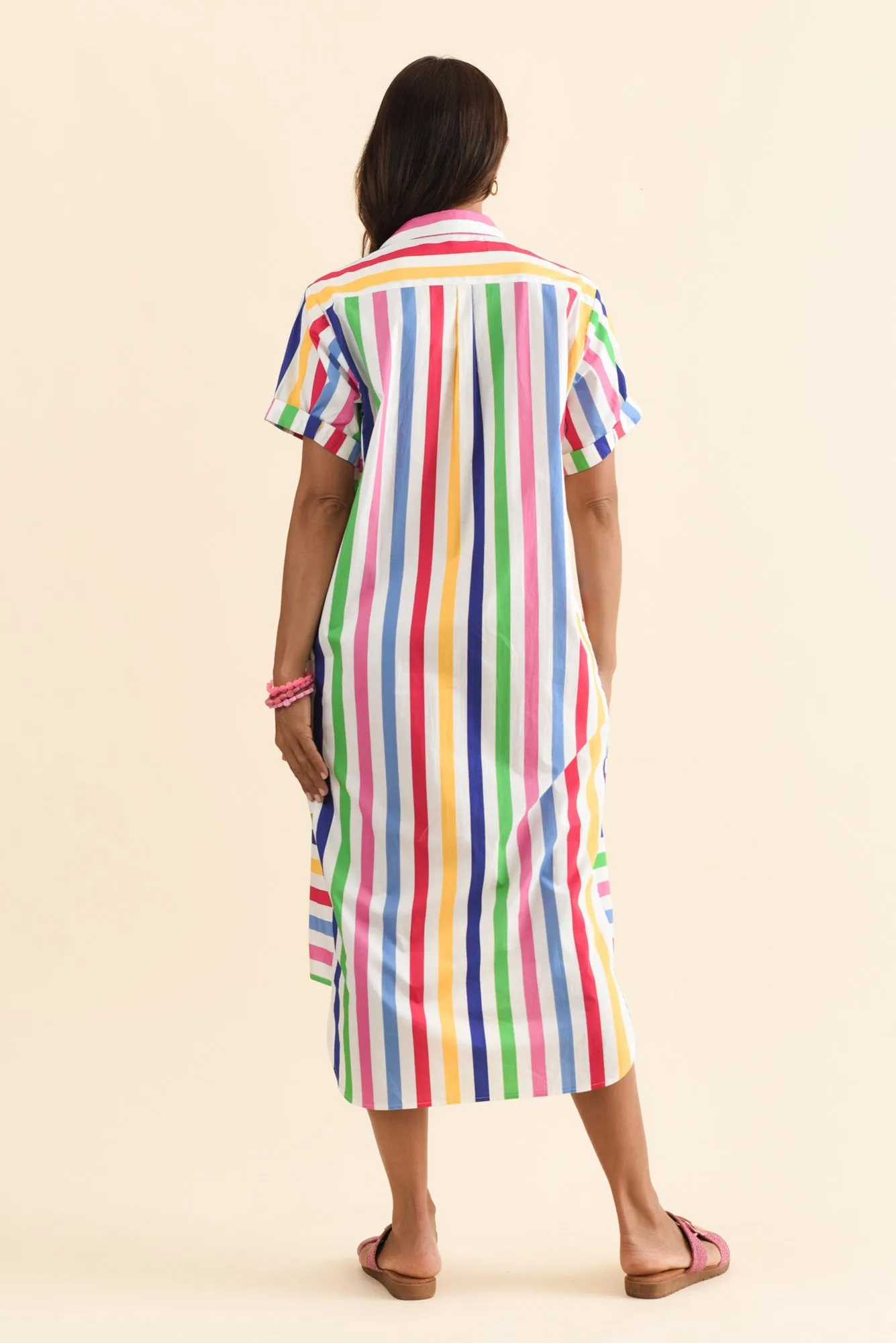 Ashley White Stripe Cotton Shirt Dress sold by Blue Bungalow product image thumbnail 5