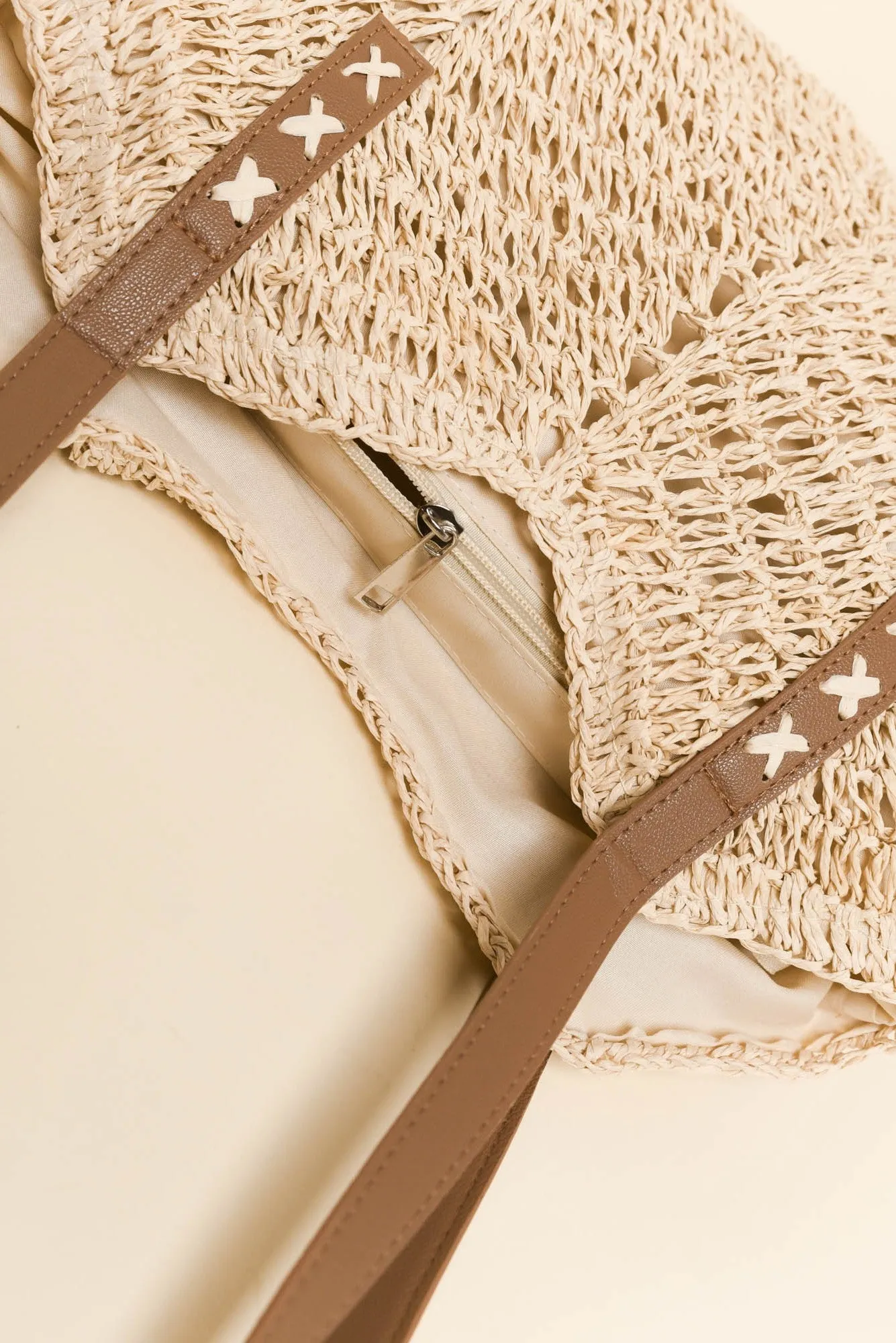Oriana Natural Straw Shoulder Bag sold by Blue Bungalow product image thumbnail 3