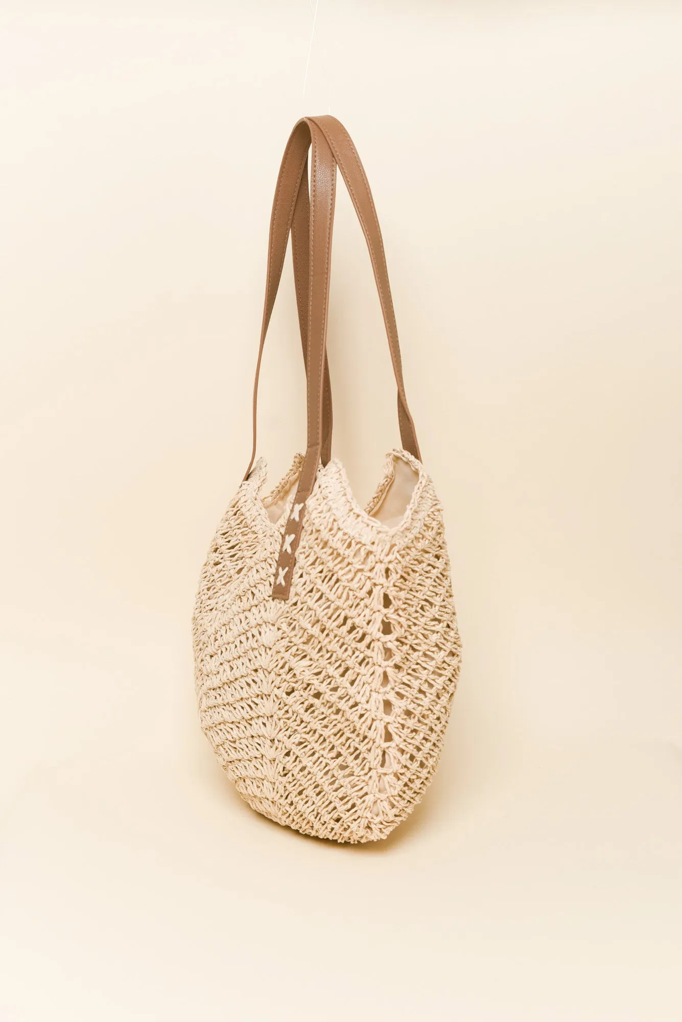 Oriana Natural Straw Shoulder Bag sold by Blue Bungalow product image thumbnail 2
