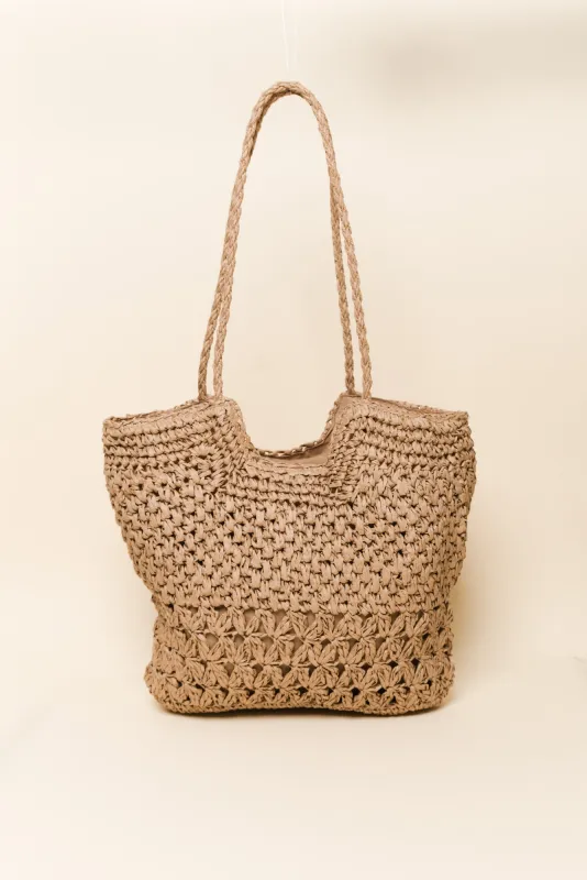 Malta Tan Straw Tote Bag sold by Blue Bungalow