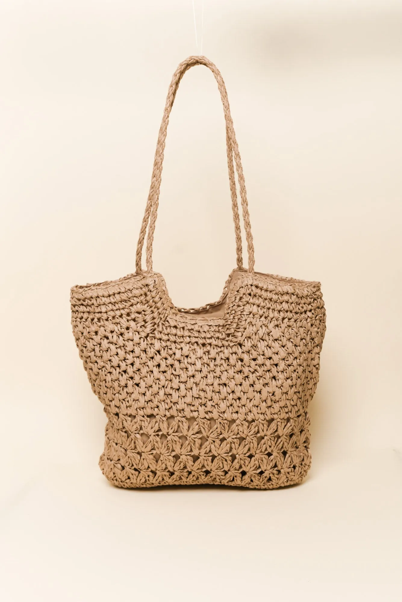 Malta Tan Straw Tote Bag sold by Blue Bungalow