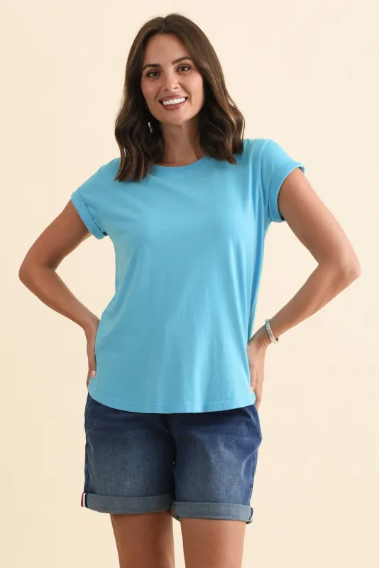 Manly Blue Cotton Tee sold by Blue Bungalow