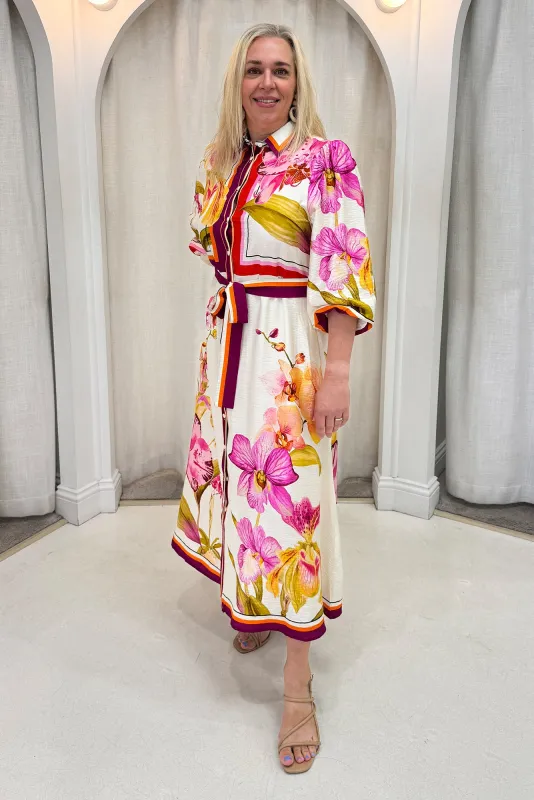 Blythe Cream Floral Shirt Dress sold by Blue Bungalow