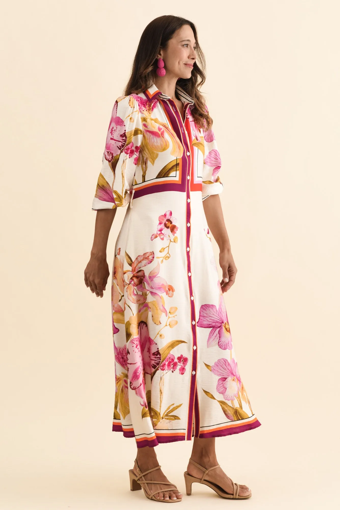 Blythe Cream Floral Shirt Dress sold by Blue Bungalow product image thumbnail 4