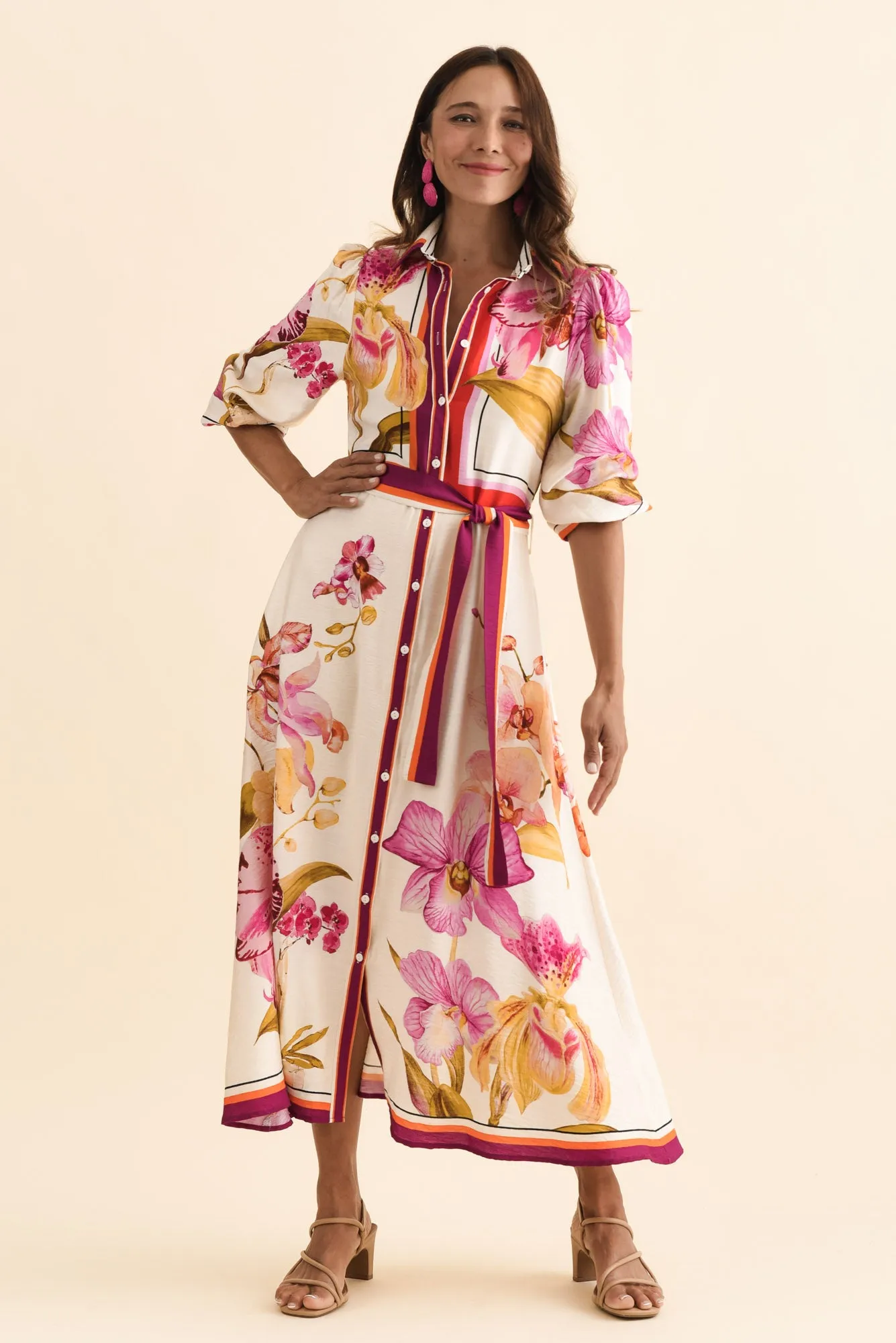 Blythe Cream Floral Shirt Dress sold by Blue Bungalow product image thumbnail 3