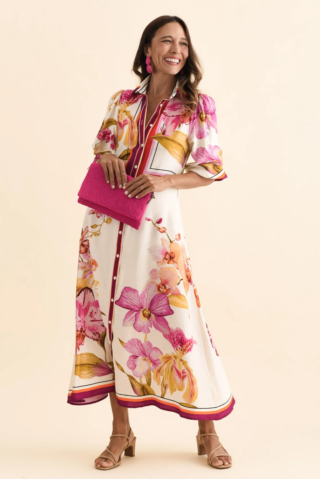 Blythe Cream Floral Shirt Dress sold by Blue Bungalow product image thumbnail 2