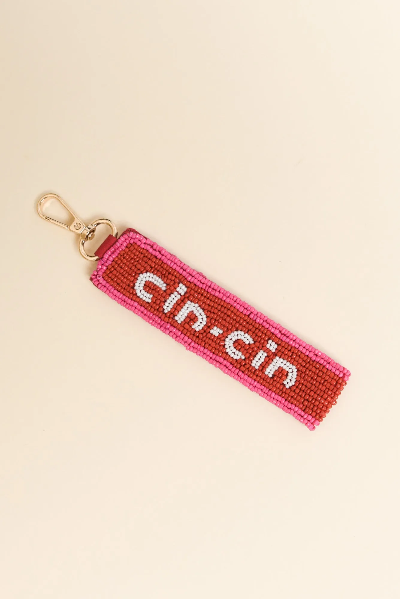 Red Sip Sip Beaded Keychain sold by Blue Bungalow product image thumbnail 2