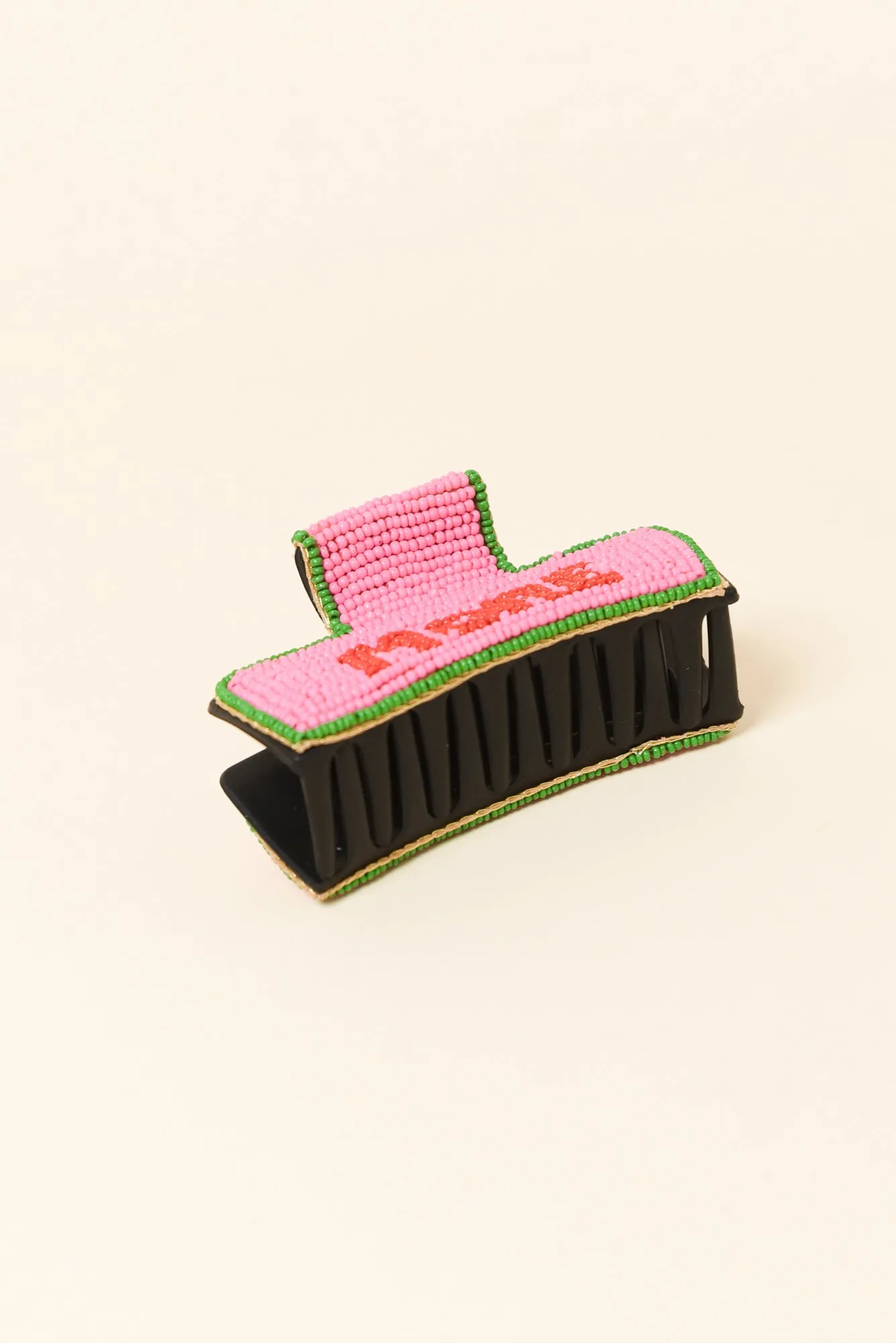 Pink Amore Beaded Claw Clip sold by Blue Bungalow product image thumbnail 3