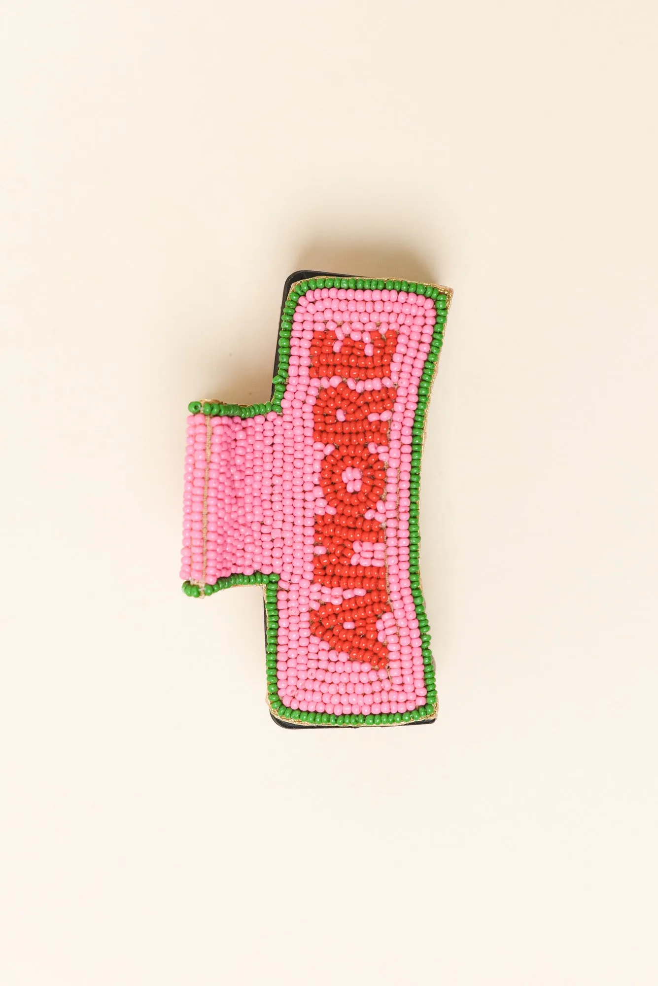 Pink Amore Beaded Claw Clip sold by Blue Bungalow