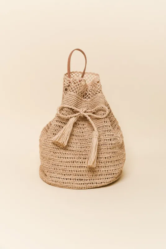 Bombo Natural Raffia Handbag sold by Blue Bungalow
