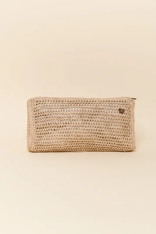 Mora Natural Raffia Clutch sold by Blue Bungalow