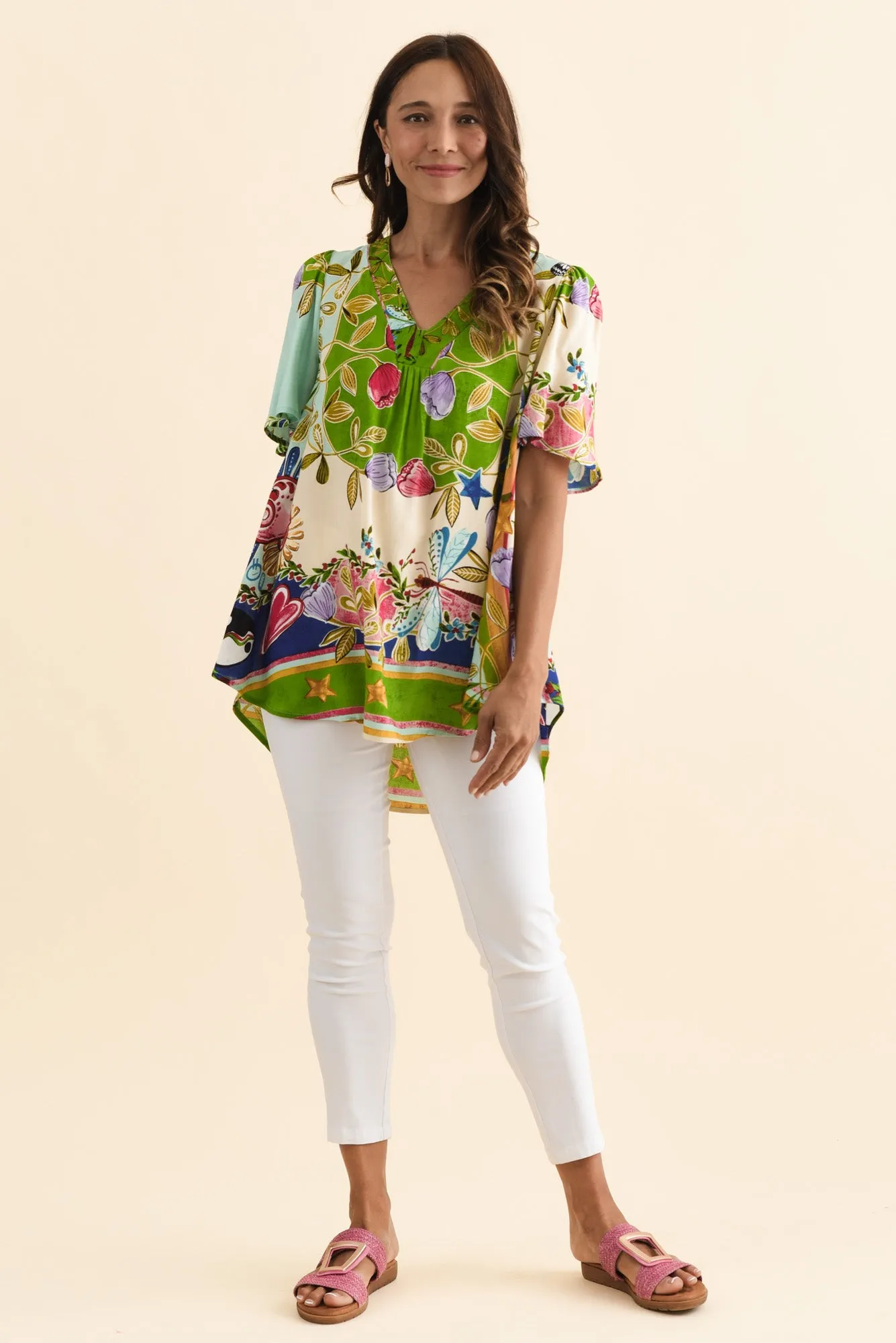 Jeannie Green Garden Flutter Sleeve Top sold by Blue Bungalow product image thumbnail 2