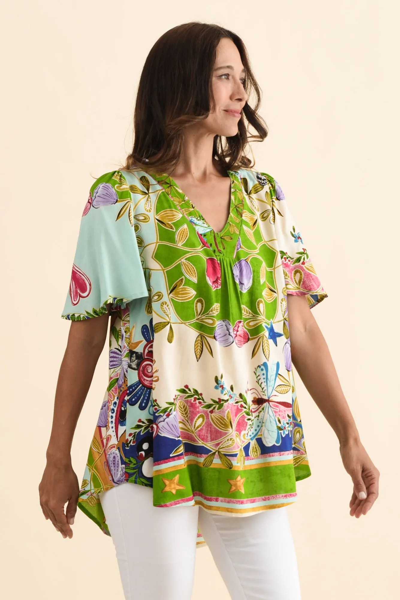 Jeannie Green Garden Flutter Sleeve Top sold by Blue Bungalow product image thumbnail 3