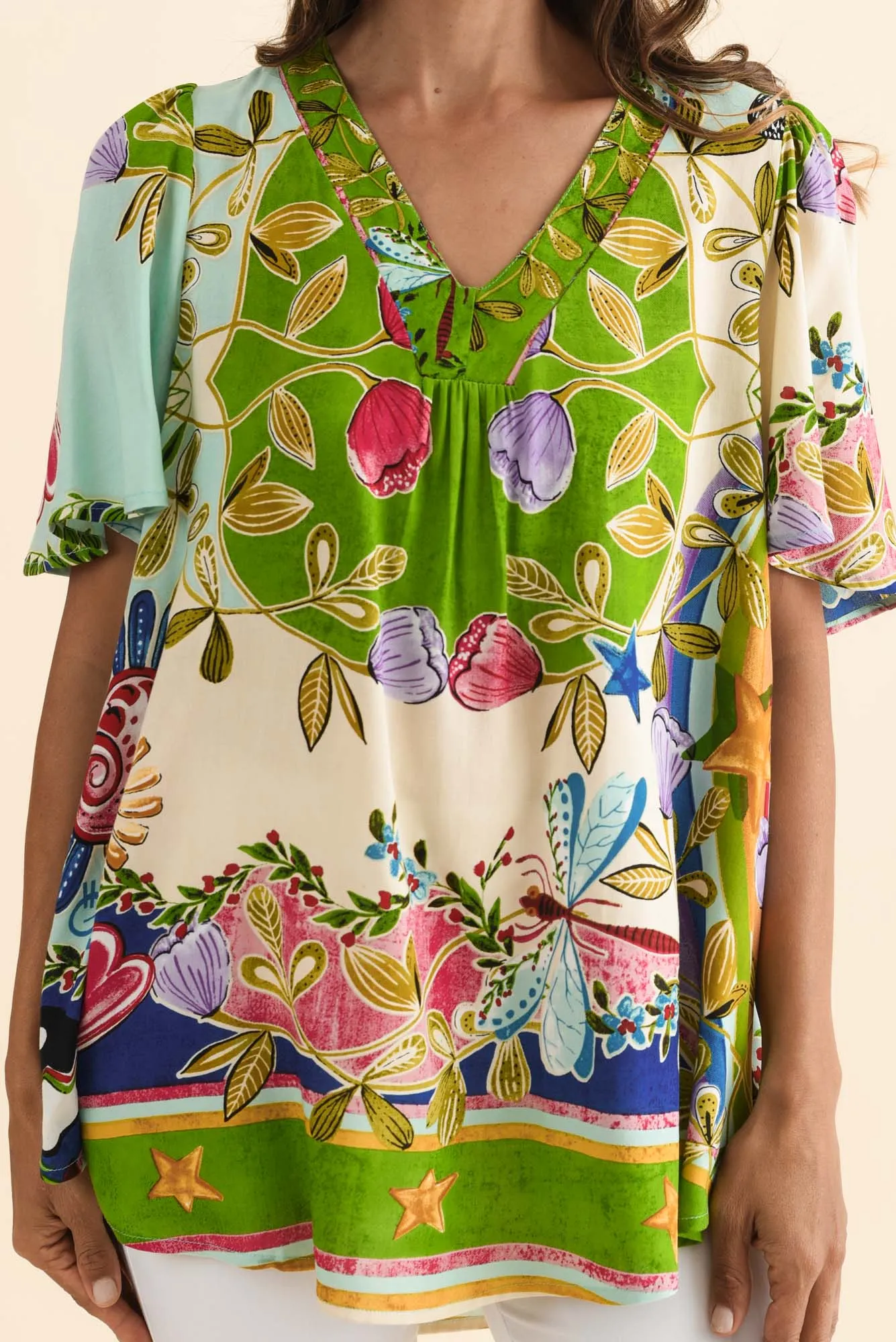 Jeannie Green Garden Flutter Sleeve Top sold by Blue Bungalow product image thumbnail 5