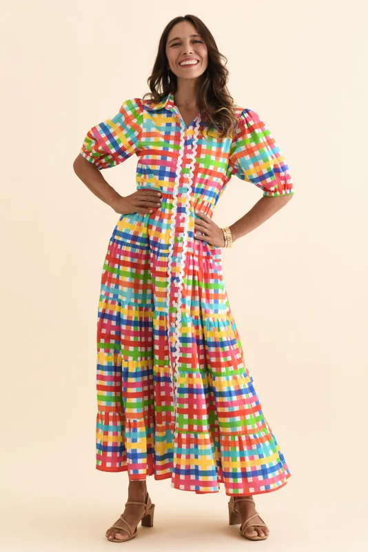 Bertie Yellow Check Cotton Dress sold by Blue Bungalow