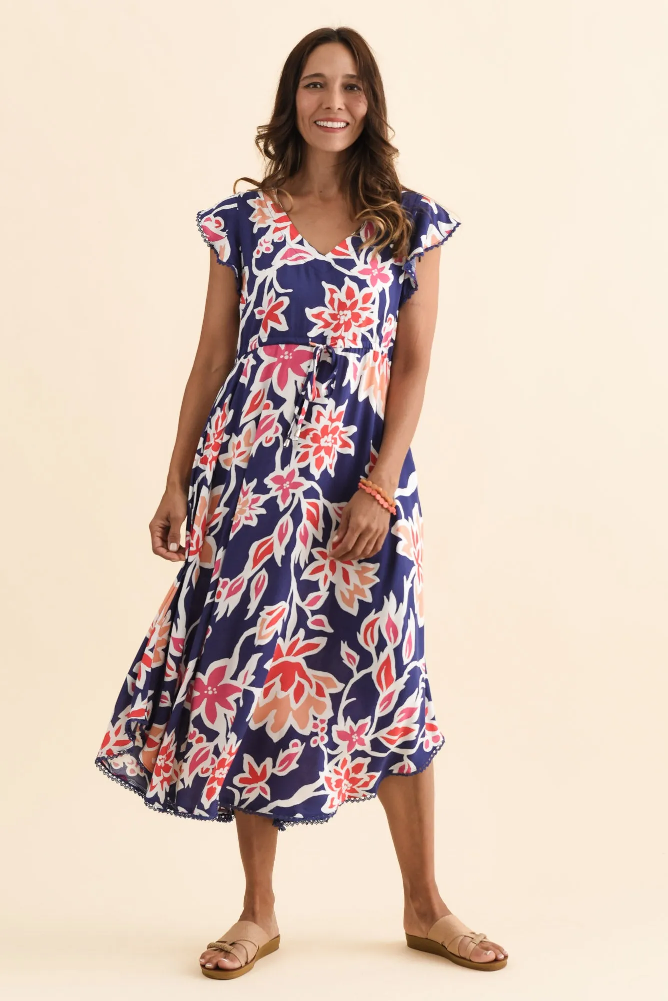 Libby Pink Blossom Midi Dress sold by Blue Bungalow product image thumbnail 2