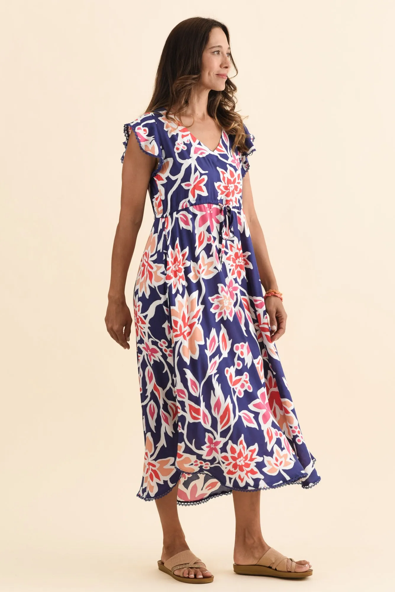 Libby Pink Blossom Midi Dress sold by Blue Bungalow product image thumbnail 3