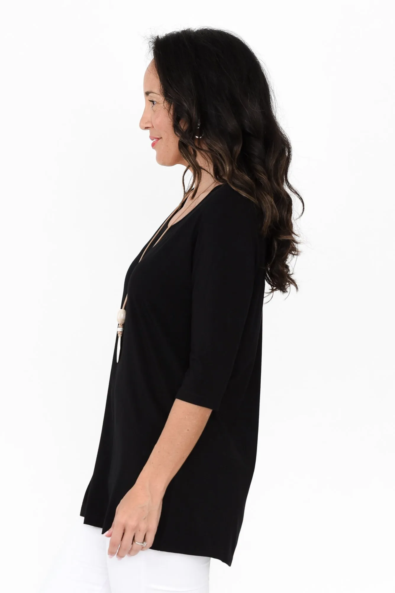 Aretha Black Bamboo Top sold by Blue Bungalow product image thumbnail 4