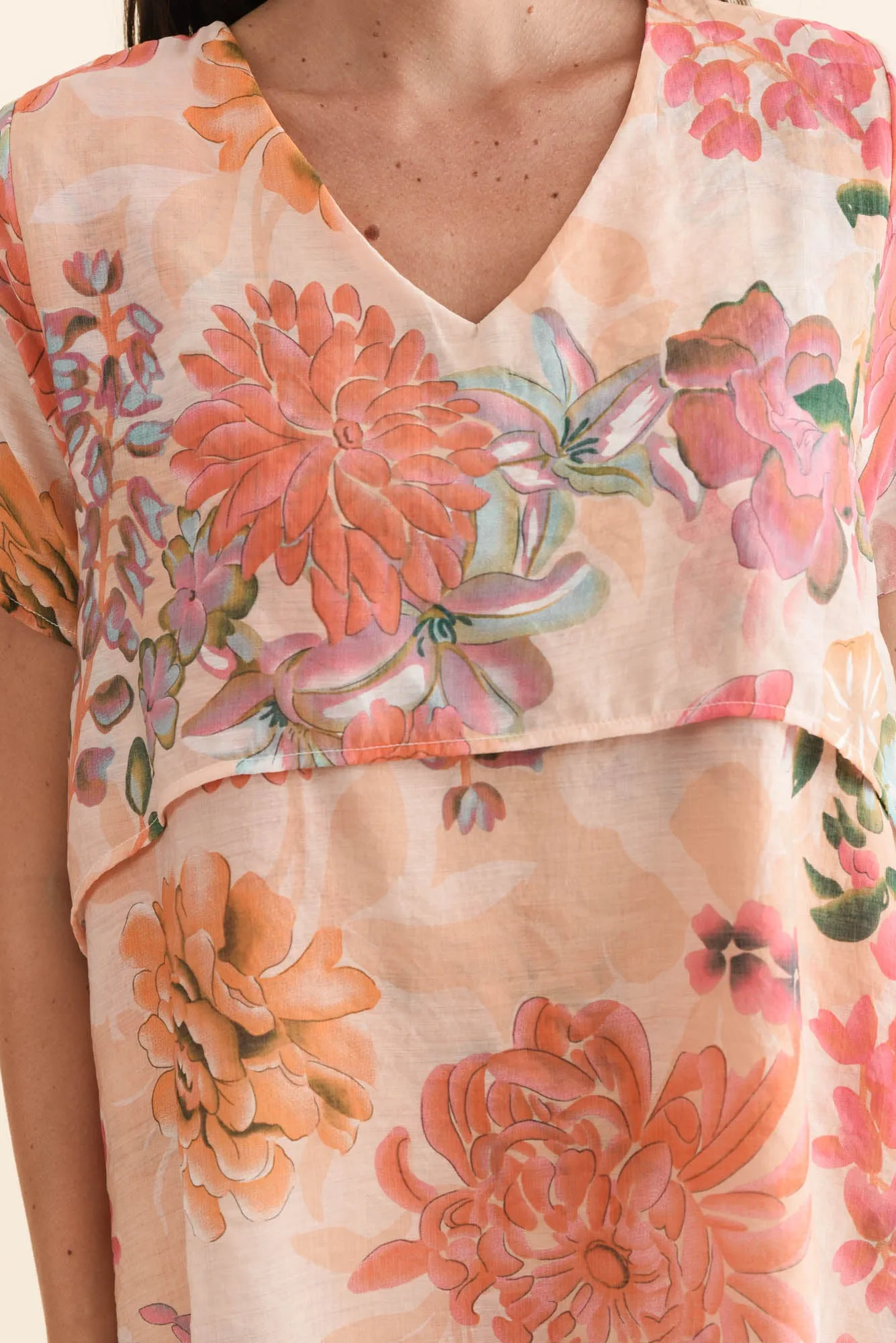 Alvina Orange Garden Layered Tunic Top sold by Blue Bungalow product image thumbnail 5