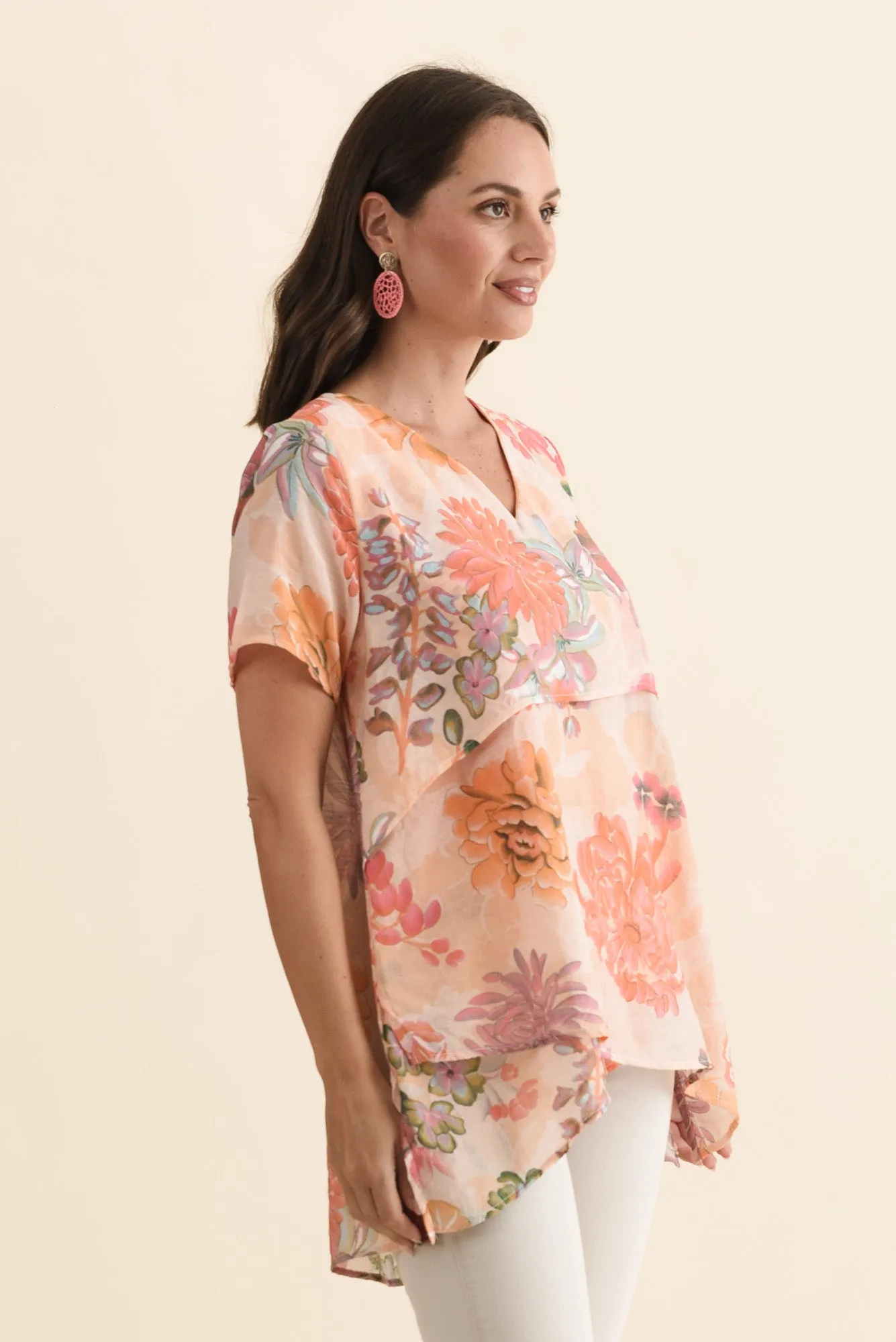 Alvina Orange Garden Layered Tunic Top sold by Blue Bungalow product image thumbnail 3