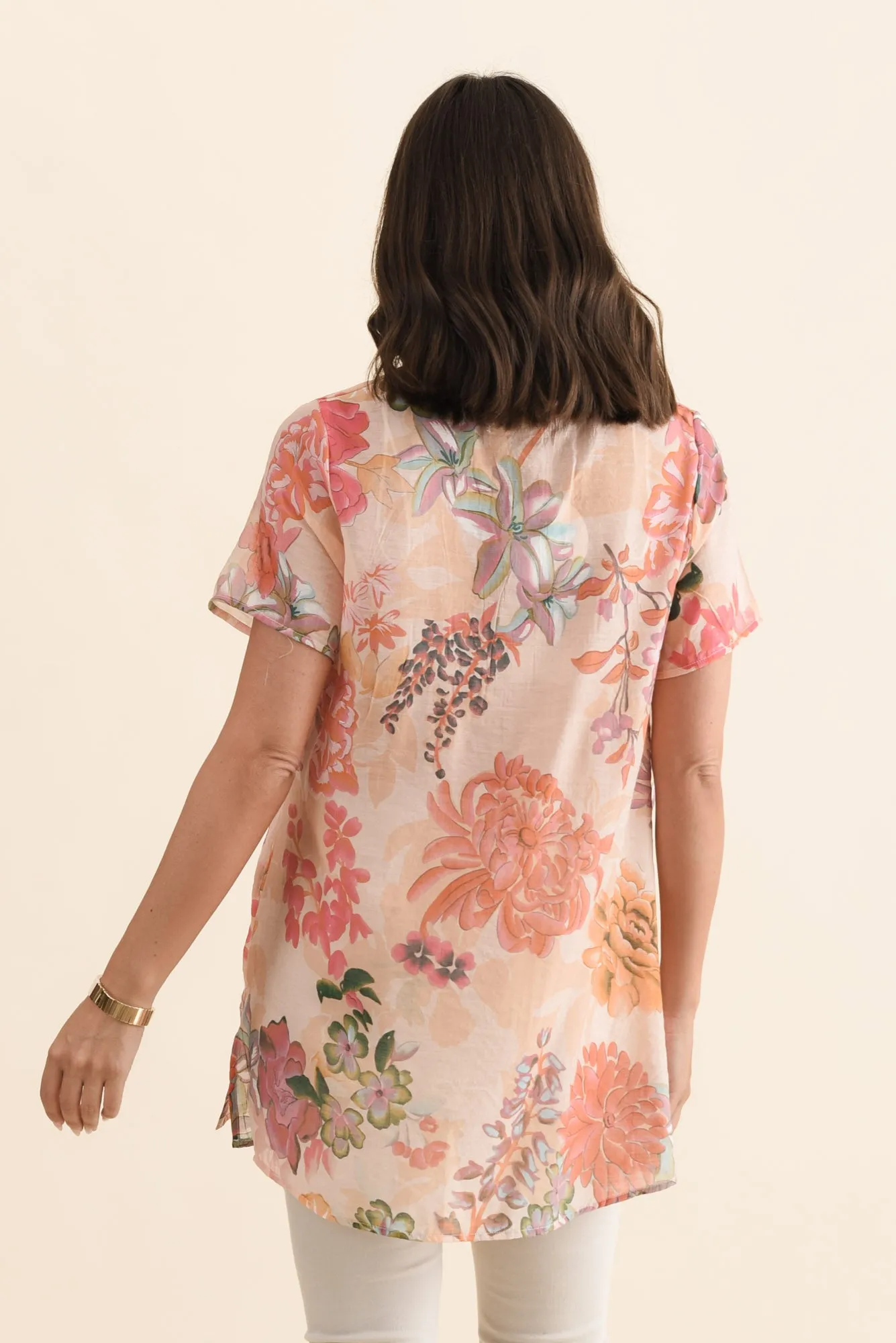 Alvina Orange Garden Layered Tunic Top sold by Blue Bungalow product image thumbnail 4