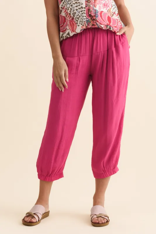 Harden Hot Pink Cotton Blend Pants sold by Blue Bungalow