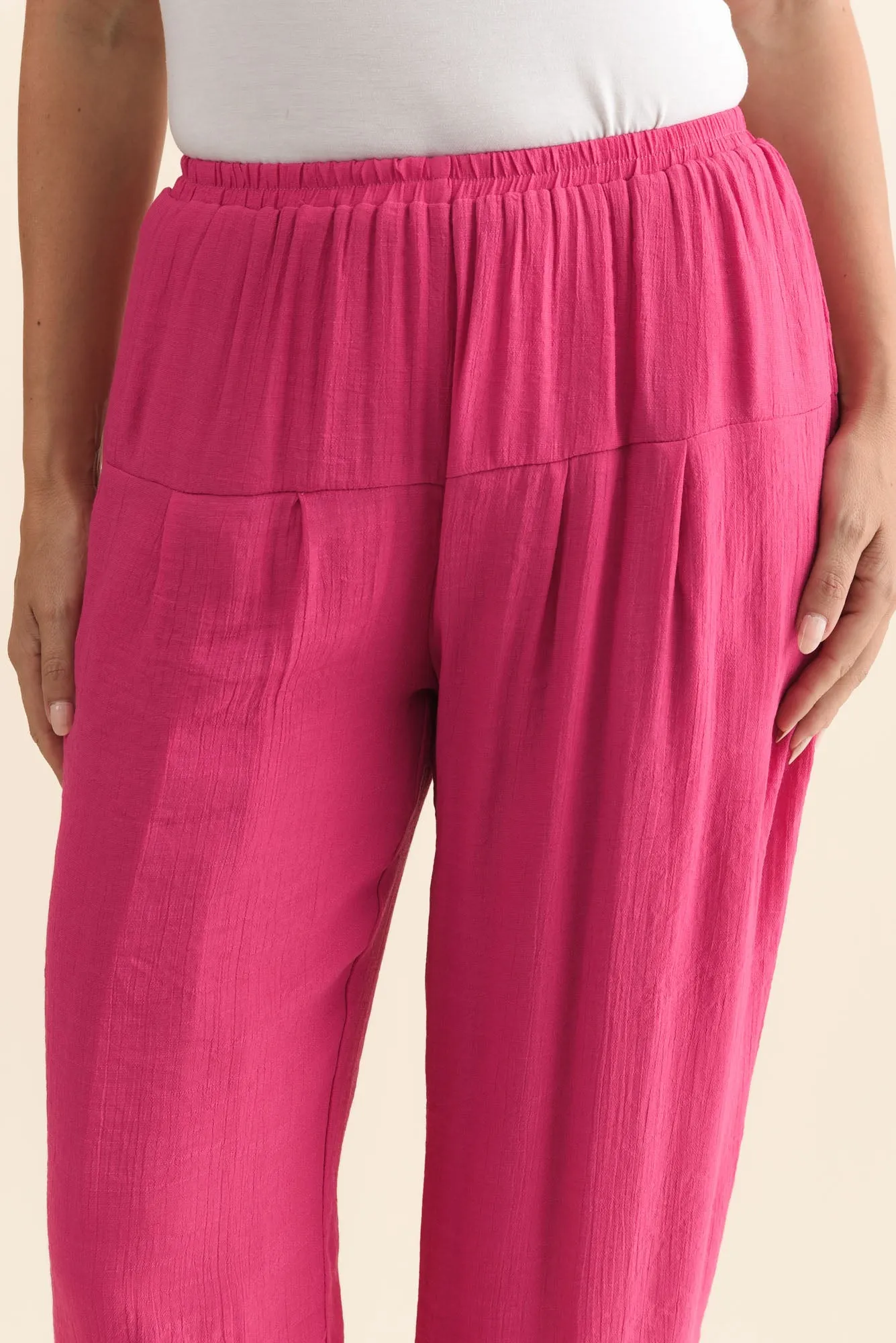 Harden Hot Pink Cotton Blend Pants sold by Blue Bungalow product image thumbnail 5