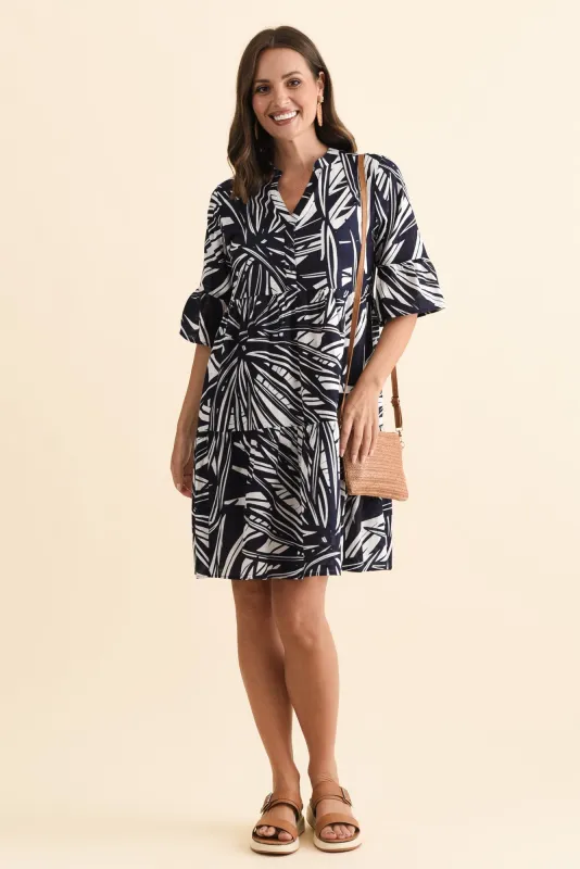 Senna Navy Burst Cotton Dress sold by Blue Bungalow