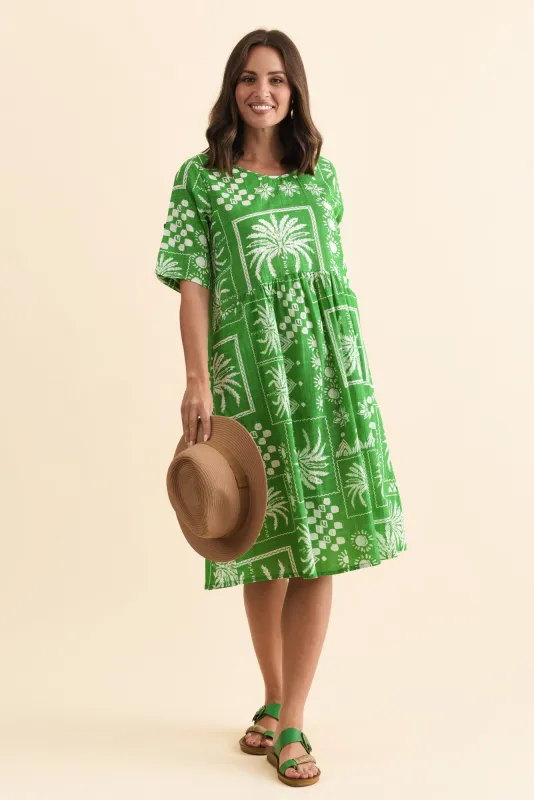 Mackie Green Tile Cotton Pocket Dress sold by Blue Bungalow