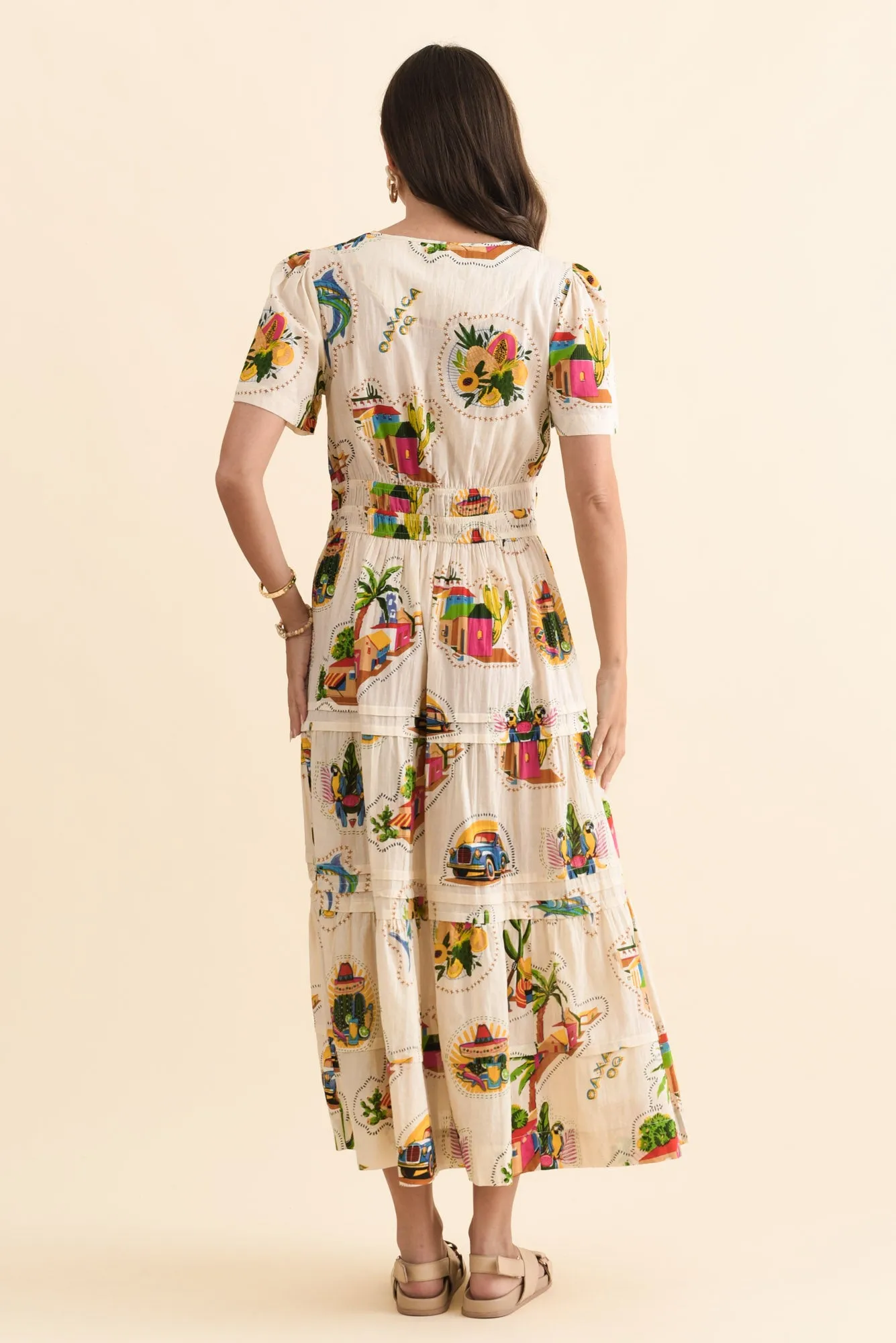 Rosaline Natural Fiesta Cotton Tier Dress sold by Blue Bungalow product image thumbnail 4