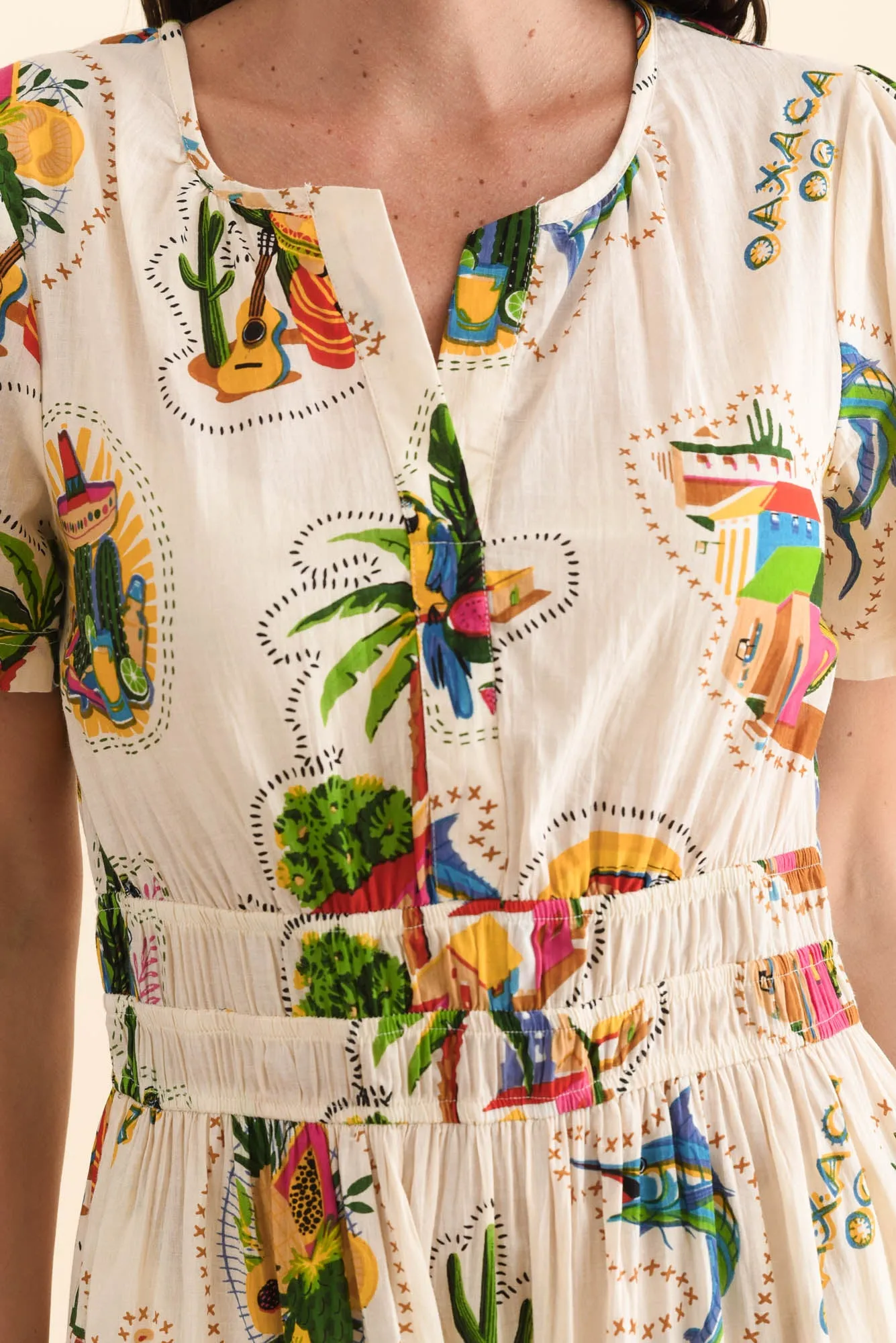 Rosaline Natural Fiesta Cotton Tier Dress sold by Blue Bungalow product image thumbnail 5