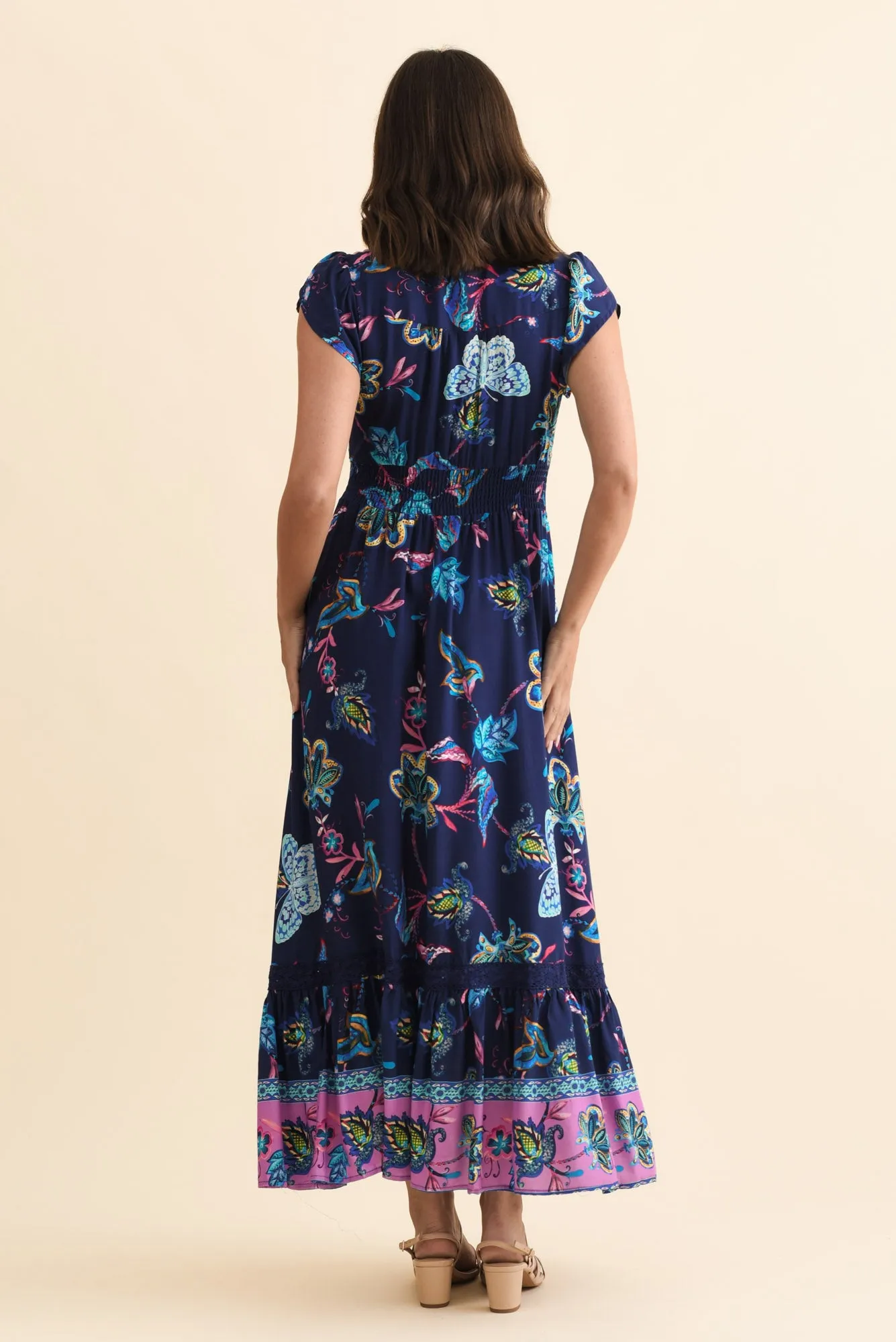 Chappelle Navy Flower Button Dress sold by Blue Bungalow product image thumbnail 4