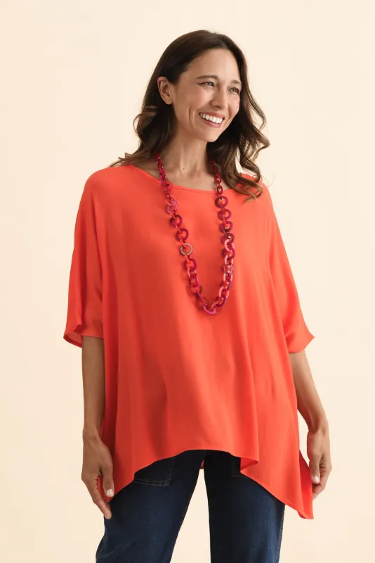 Mali Orange Drape Top sold by Blue Bungalow
