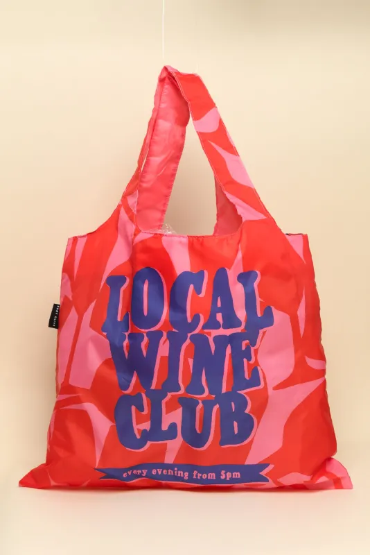 Red Wine Club Reuseable Shopping Bag made by Blue Bungalow