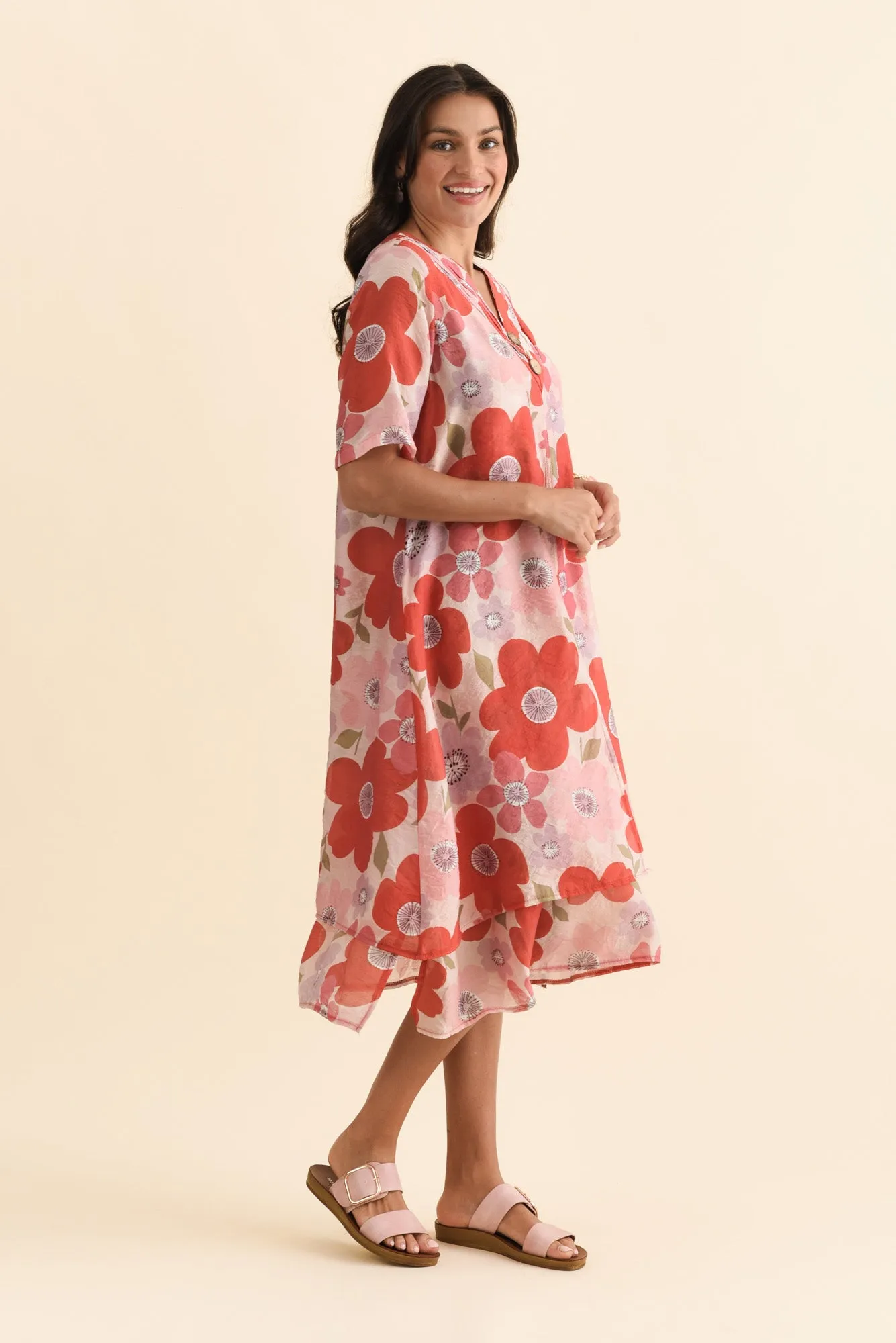 Nala Red Poppy Layers Dress sold by Blue Bungalow product image thumbnail 3