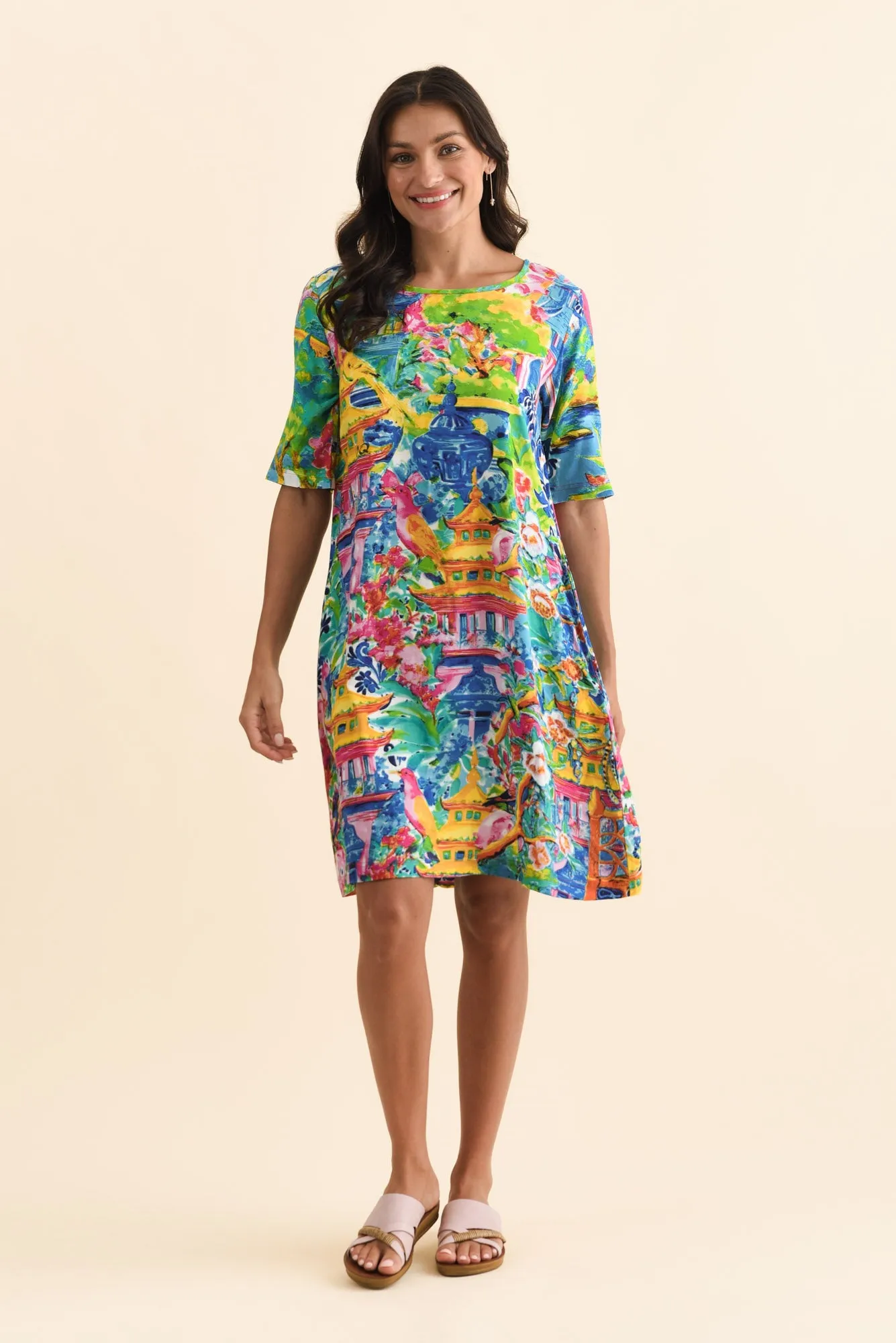Mio Blue Garden Pocket Dress sold by Blue Bungalow