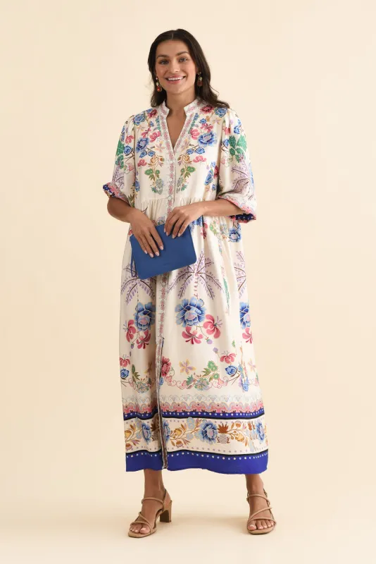 Darnell Blue Blossom Tie Dress sold by Blue Bungalow