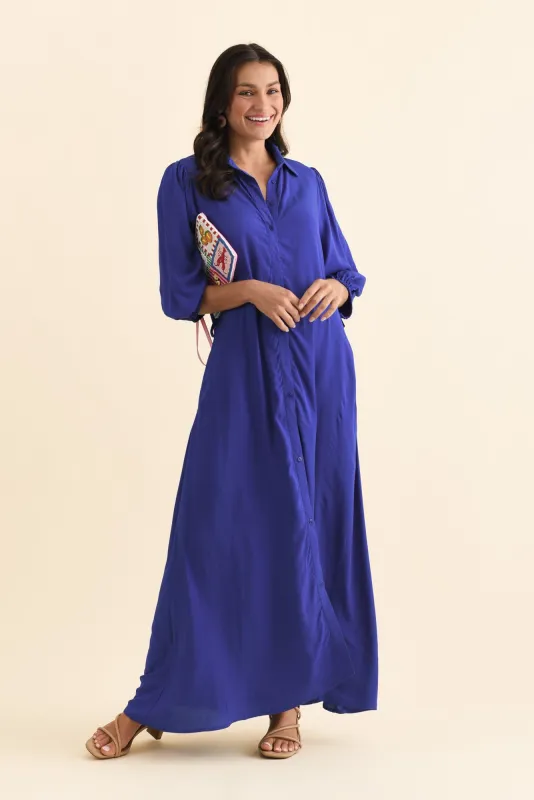 Trinity Cobalt Tie Dress sold by Blue Bungalow