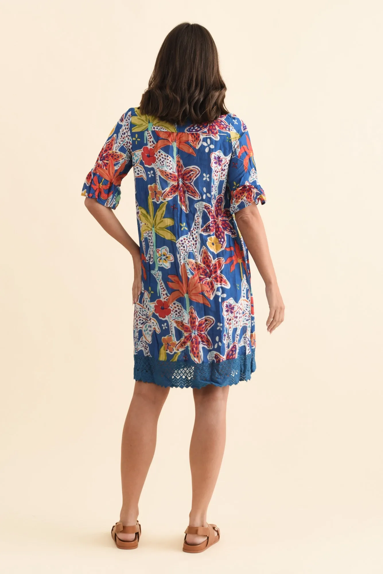 Cayman Blue Safari Cotton Tunic Dress sold by Blue Bungalow product image thumbnail 4