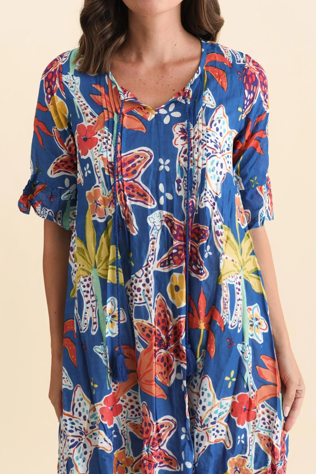 Cayman Blue Safari Cotton Tunic Dress sold by Blue Bungalow product image thumbnail 5
