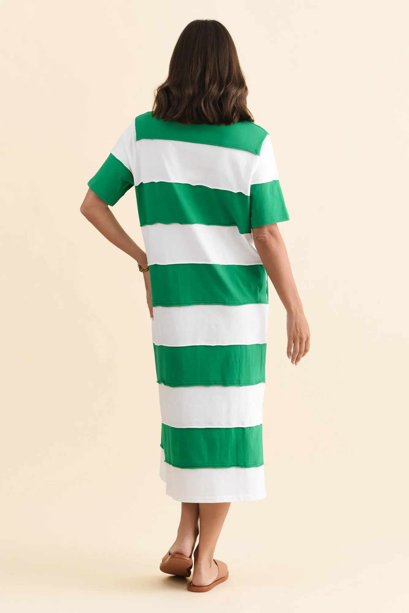 Bold Green Stripe Cotton Tee Dress sold by Blue Bungalow product image thumbnail 4