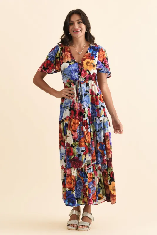 Butler Orange Garden Tie Maxi Dress sold by Blue Bungalow