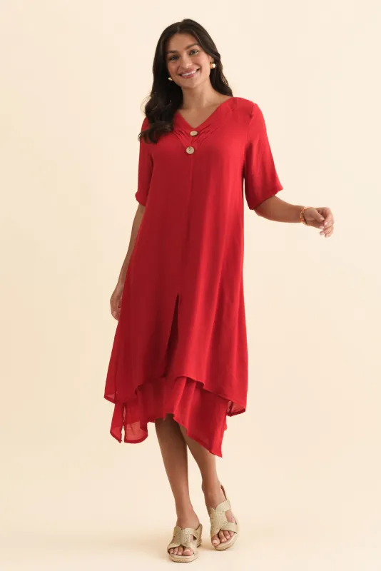 Nala Red Layers Dress sold by Blue Bungalow